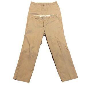 2 Pair- 874 Dickies Work Pants Tan Pants 42 X 31 Straight Leg Flex Rugged